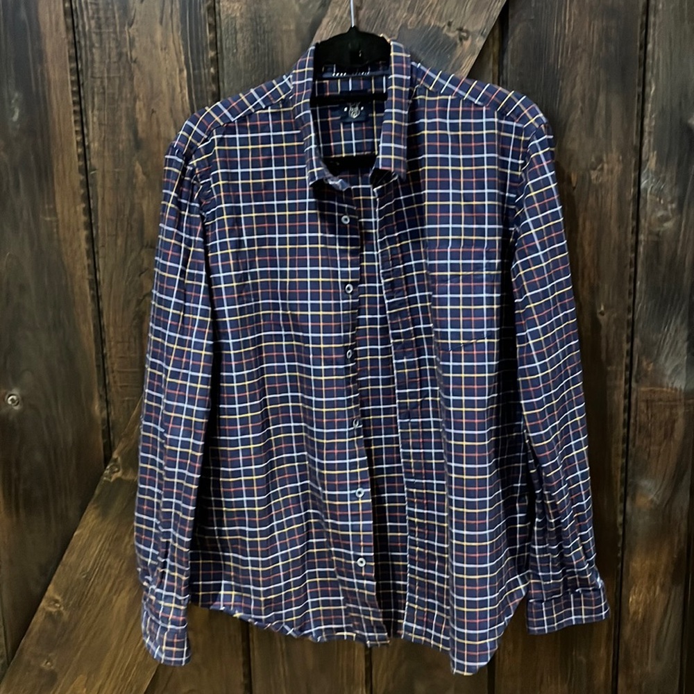 Rare Rabbit long sleeve plaid button down top